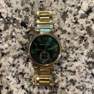 Michael Kors Skylar Emerald Green Dial Gold-Tone Women’s Watch